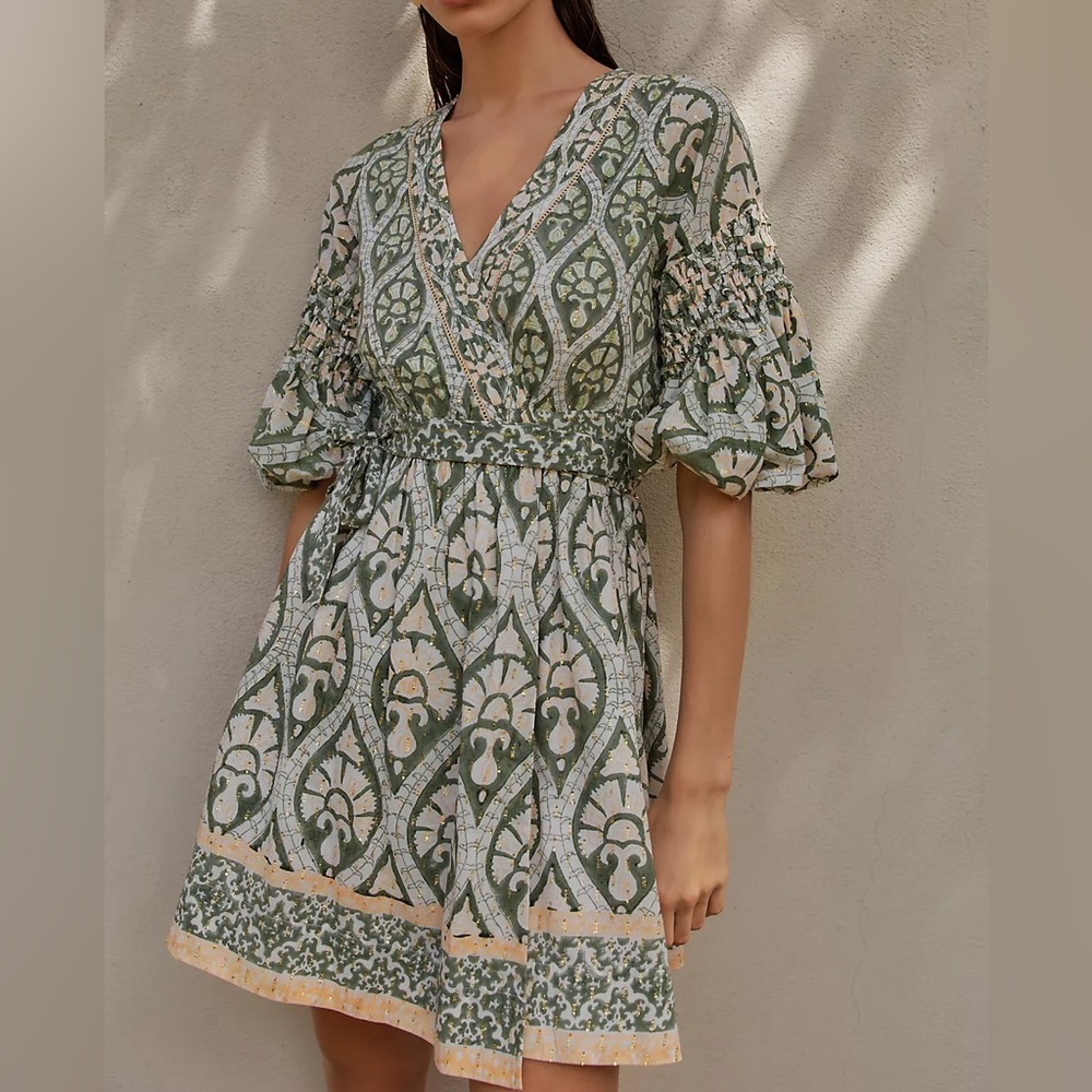 Anthropologie Ash & Eden Dinara Wrap Mini Dress🌺